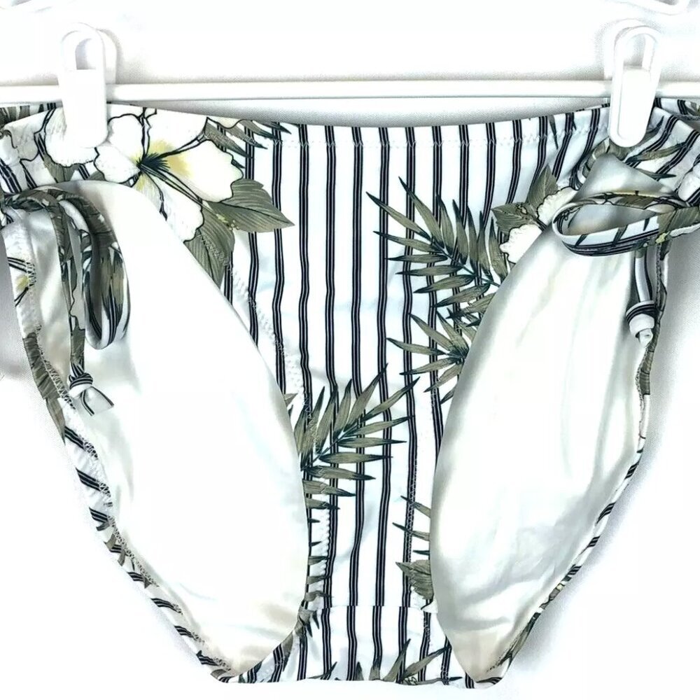 Volcom Junior’s So Tropical White Tie Side Bikini Bottom, Size 14w